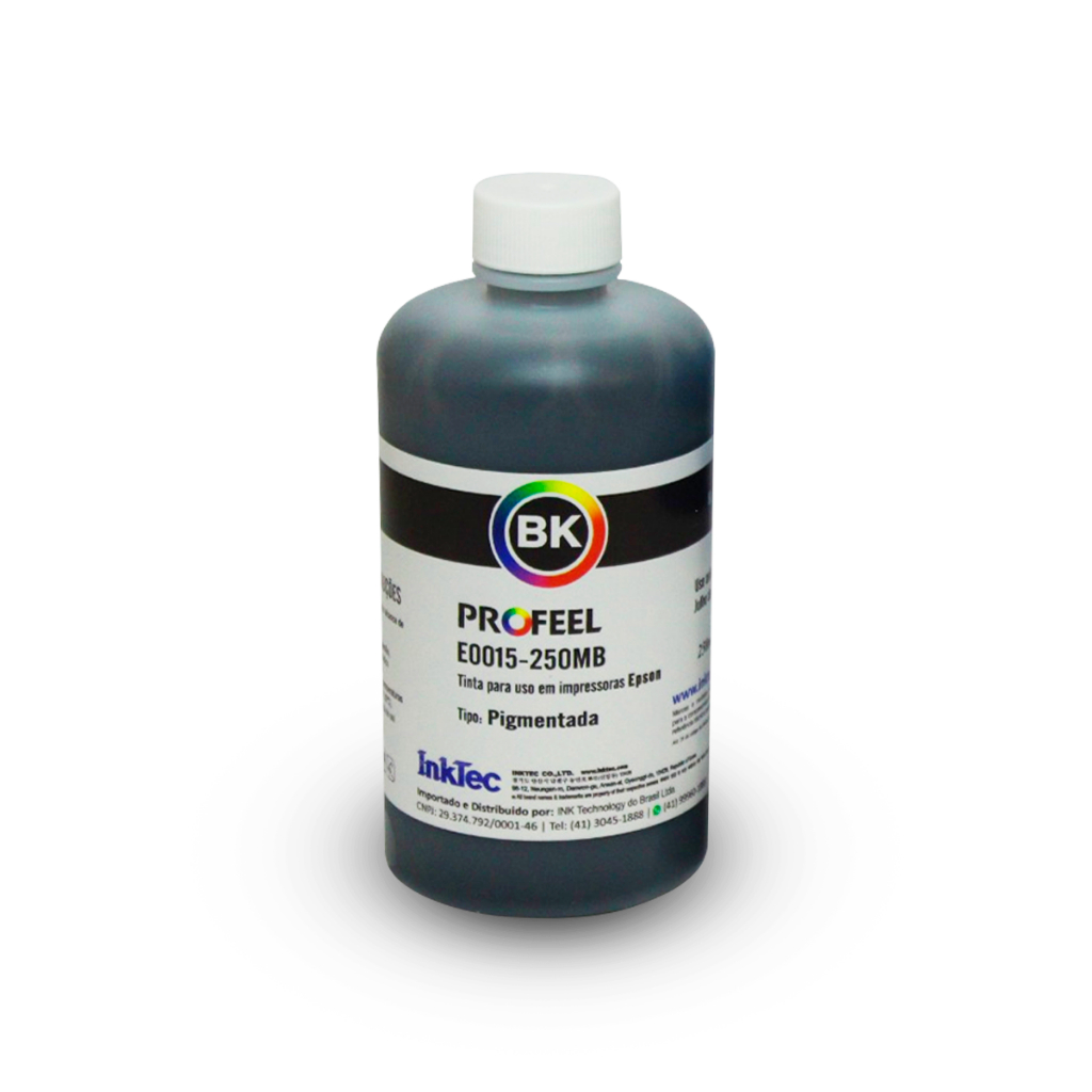 Tinta Pigmentada Inktec E0015 P/ E.pson | 250ml | Cor: Black