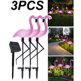 1/3 Pçs Luz Solar Flamingo Rosa De Pátio De Jardim À Prova D