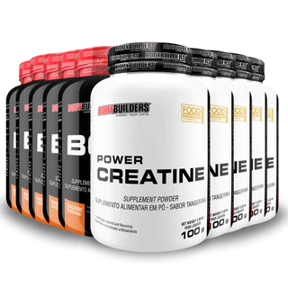 Kit 5x Bcaa 4,5 100g + 5x Creatina Power 100g Pra Melhorar o Desempenho Atlético - Bodybuilders