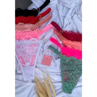 Promoção Kit Calcinhas Tangas Fio Dental com Regulagem Coração Paixão Sexy Sensual