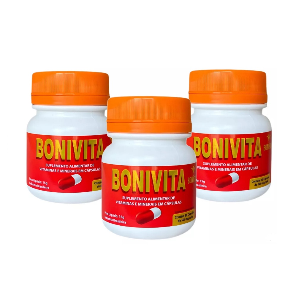 3x Bonivita Suplemento Alimentar Natural e Funcional - 30 Caps - 100% ...