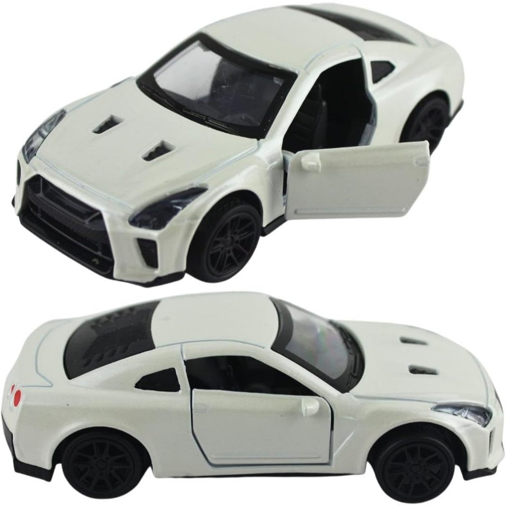 Carrinho Miniatura Metal Scale Model Nissan GTR R35 Branco