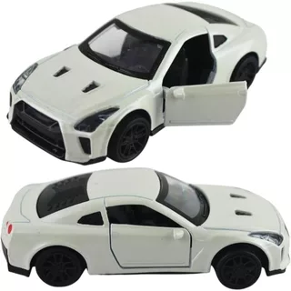 Carrinho Miniatura Metal Scale Model Nissan GTR R35 Branco
