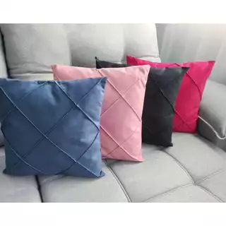 CAPA DE ALMOFADA SUEDE DRAPEADA (DETALHES NERVURADOS) 1 PEÇA VARIAS CORES