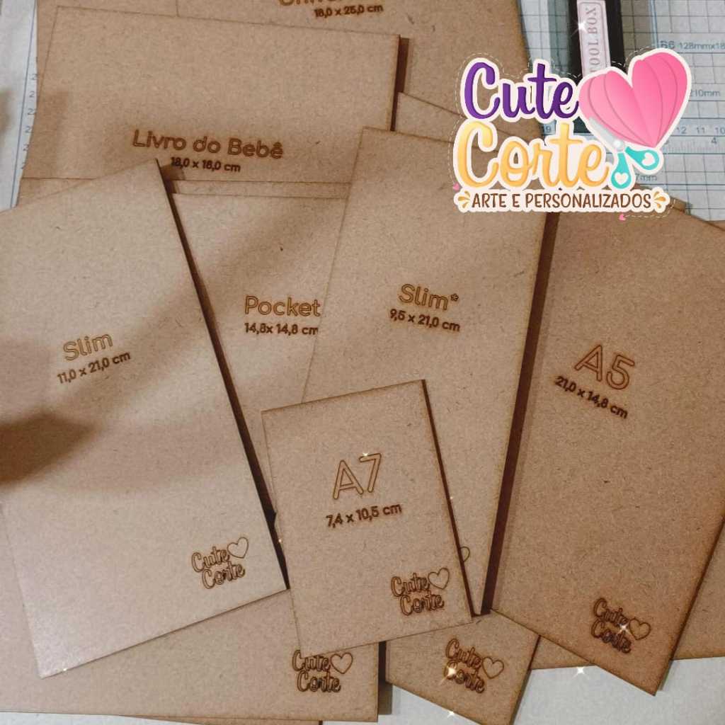 Gabarito de Corte Guilhotina - MDF - PLACA MDF - CORTE DE MIOLO CADERNOS, AGENDAS, PLANNERS E BLOCOS DE NOTAS - MIOLOS A5, A6 e A7 E OUTROS