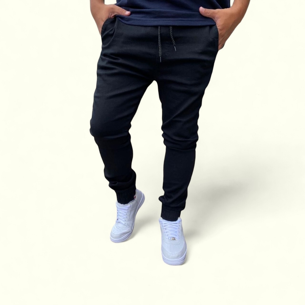 Calça Jogger Masculina de Sarja SlimFit