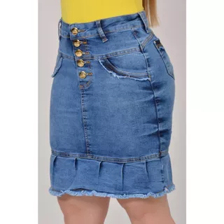 Saia Jeans Claro 2 Babadinhos