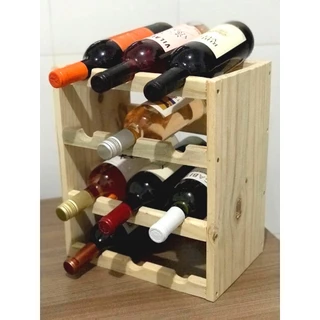 Adega de Mesa Madeira Maciça Decoração Rustica Vinhos Espumantes 12 Garrafas Desmontada