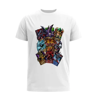 Camiseta Yu-Gi-Oh! (Branca/Raglan)