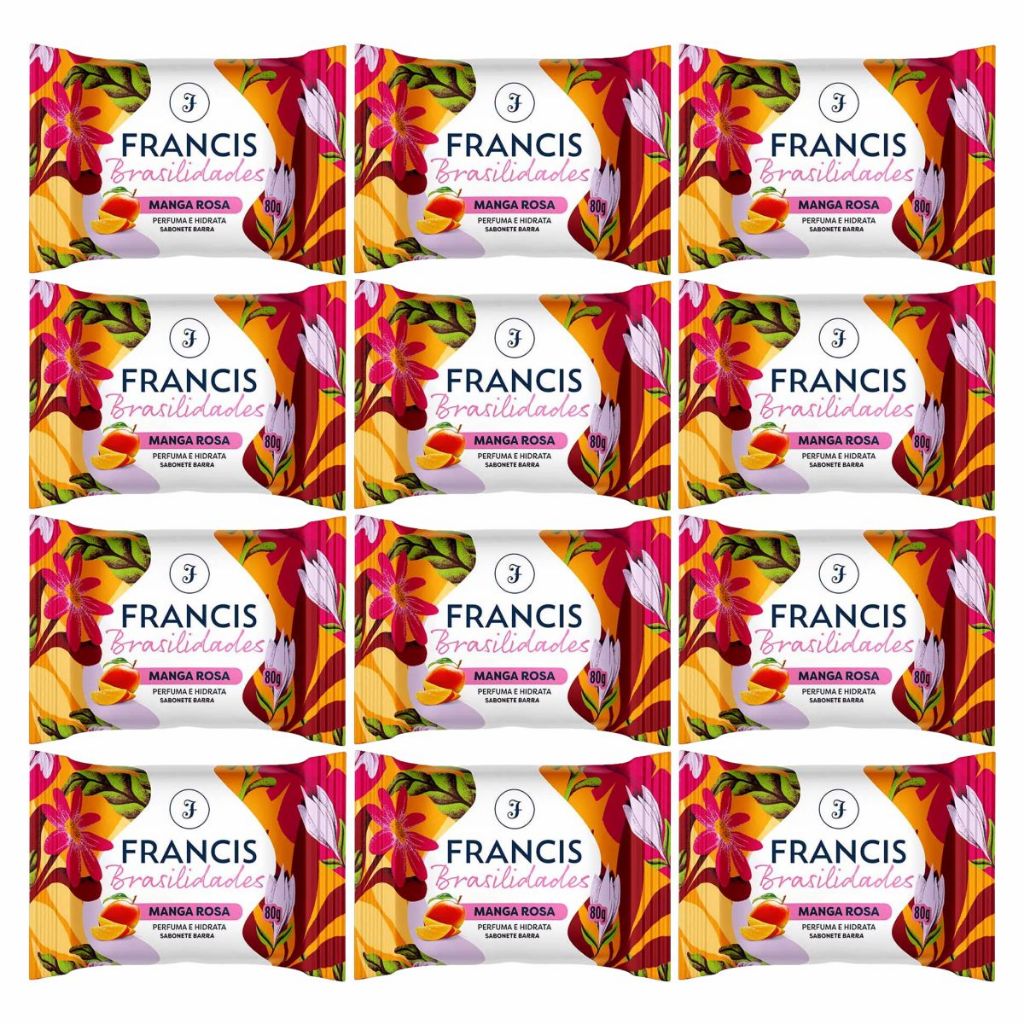 Kit 12 Sabonetes Barra Francis Brasilidades Manga Rosa 80g | Shopee Brasil