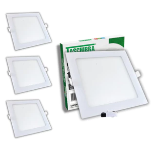 Kit 3 Painel Plafon Led Quadrado Embutir 18w Lux 6500K 4000K 3000K Taschibra Bivolt