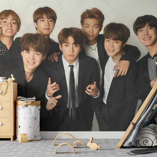 Papel de Parede Adesivo BTS - Decoração Para Quarto menina - Decoração para quarto Adolescente - Decoração Fá K-Pop