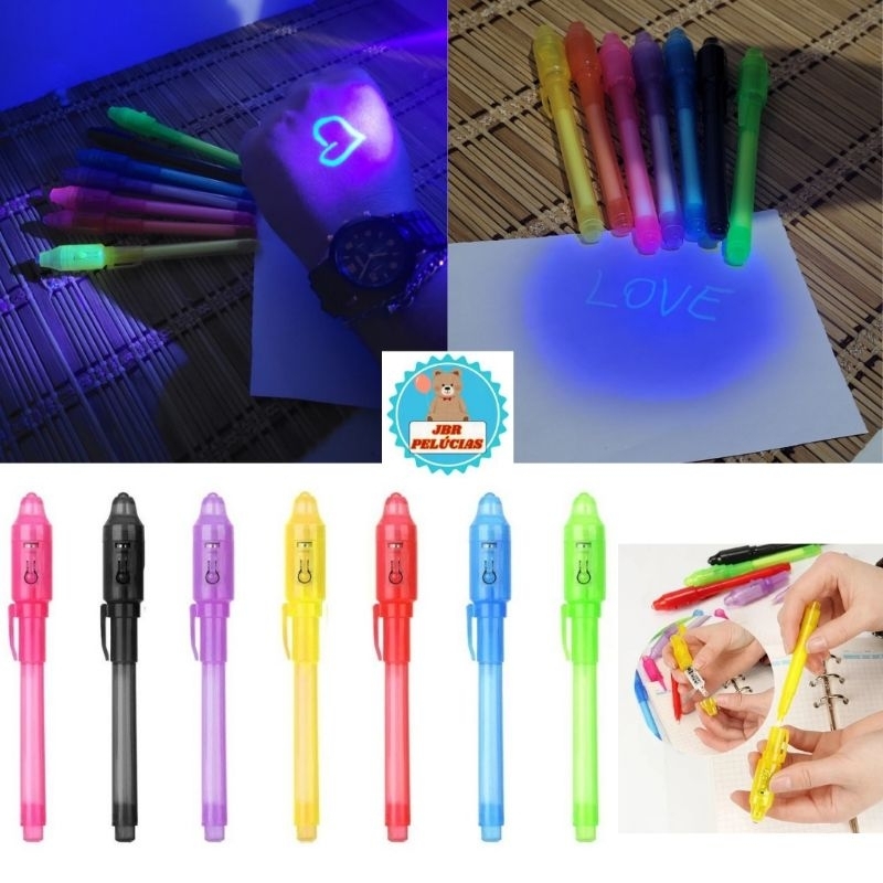 Caneta Mágica Invisível Neon com luz negra tinta Invisível | Shopee Brasil