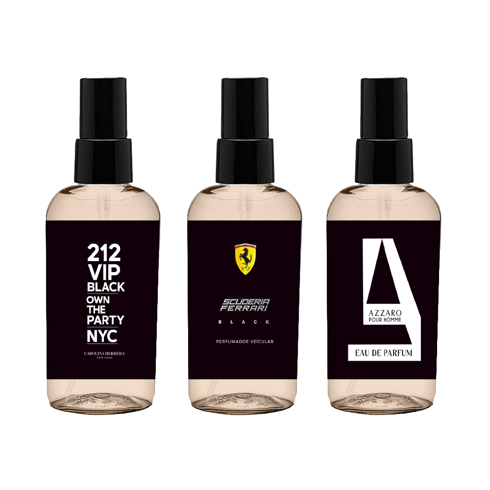 Kit 3 Cheirinhos Automotivos Spray para Carro Importado Automotivo de Aromatizante de Aromas