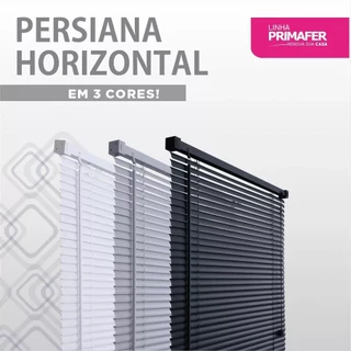 Cortina Persiana Horizontal PVC 1,60A Sala Cozinha Quarto Preto Branco Cinza