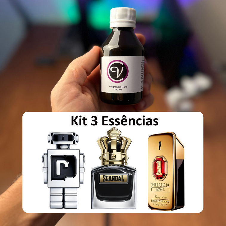 Kit 3 Essências 100ml Perfumes Aromatizantes Importados - Alta Qualidade