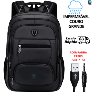 Mochila Masculina Feminina Reforçada De Couro Grande Impermeável Notebook Trabalho Faculdade Bolsa Feminina