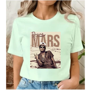 Camiseta T Shirt Personalizada bruno mars cantor artista fã 2024 estampa bruno mars fã camiseta feminina