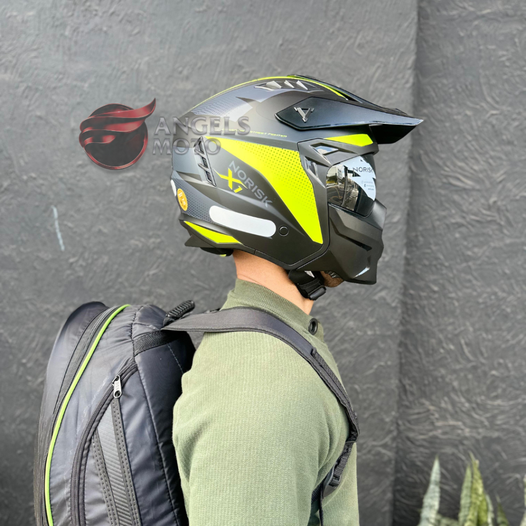 Capacete Norisk Darth II X1 Matte Black HV Yellow | Shopee Brasil