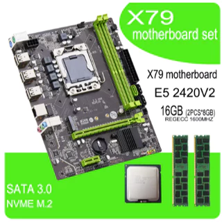 Qiyida X79 Motherboard Set, E5 2420V2, 2*8GB = 16GB, Kit Combo de Memória DDR3, NVME SATA 3.0 M, Servidor ATX, E5, V32