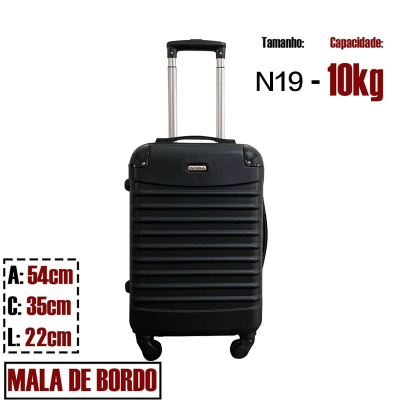 Mala de bordo 10KG padrão ANAC 55cm com roda 360 mala de viagem 10kilos ...