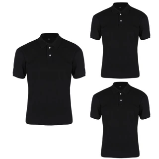 Kit 3 camisa polo masculina basico premium piquet poliester various cores