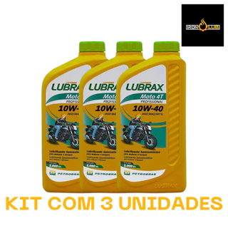 KIT 3 LITROS LUBRAX MOTO 4T PROFISSIONAL 10W40 SEMISSINTÉTICO