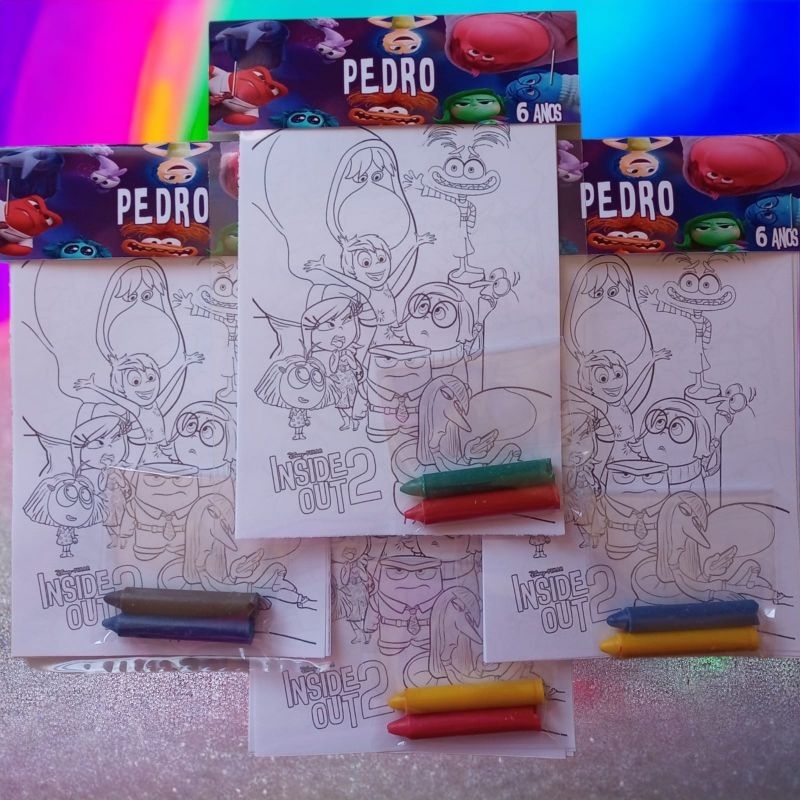 Kit's para colorir Personalizado Festa Infantil Divertidamente Lembrancinhas
