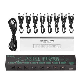 M-vave Guitar Effect Pedal Power Supply 8 Isolated DC Outputs/ 5V USB Output Low Noise For 9V Effect Pedal Guitar