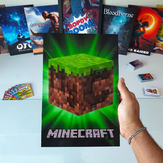 Minecraft Placa decorativa mdf quadro decoração parede presente Jogos / Games / Setup Gamer