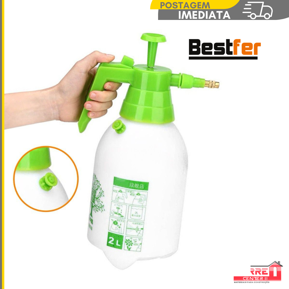 Pulverizador Spray Borrifador Compressao Previa 2 Litros Com Valvula ...