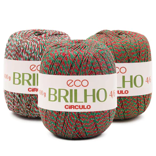 Barbante Eco Brilho Natal Circulo 4/6 400g 393mts TEX 1018 Crochê Tricô