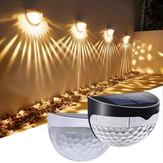Kit 4 Lâmpadas LED Preto Branco Parede Energia Solar Impermeável Quente 3000K Iluminação Automático