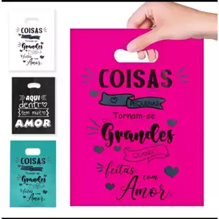 50 sacola 30x40 com frases boca de palhaço boca triste lindas frases para loja, oferta