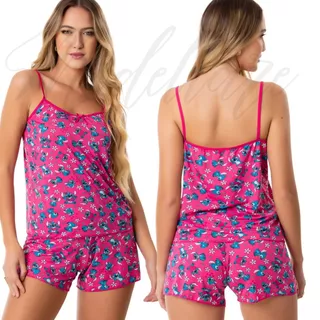 Kit 3 Baby Doll Pijama Feminino Short Doll Tecido Leve Roupa de Dormir Carol
