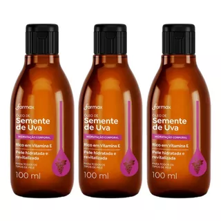 Kit C/3 Óleo Corporal Hidratante Semente de Uva Farmax 100ml