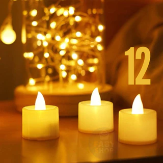 Kit 12 Vela De Led Decorativa Eletrônica E Baterias
