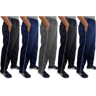 Kit 5x Calças Tactel Masculina Todas com 03 Bolsos Fundos e Costura Reforçada