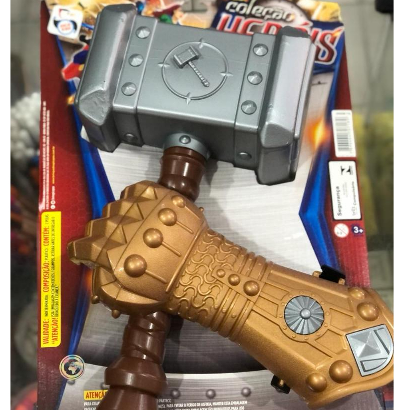 Brinquedo Coleção Heroís Martelo E Luva Do Thor Infantil Menino ...
