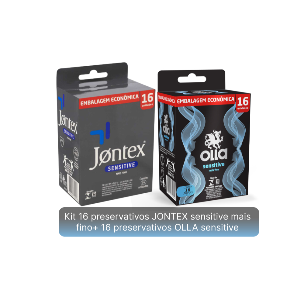 Kit 16 preservativos jontex JONTEX sensitive mais fino + 16 ...
