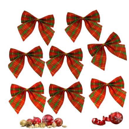 18 Laços Lacinhos Decorar Árvore De Natal Merry Christimas xadrex