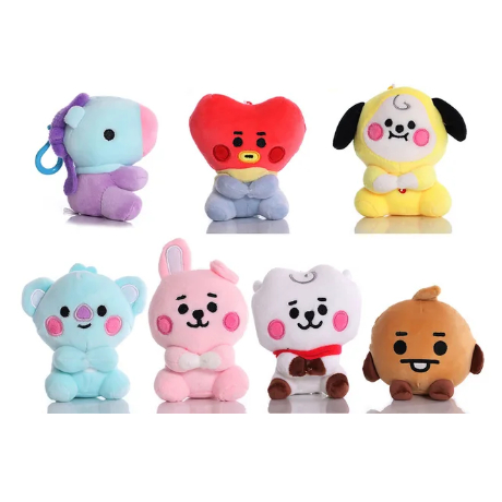 Novidade - 7 Chaveiros de Pelúcia BTS Colecionáveis Originais