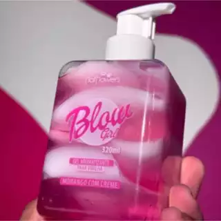 Blow Girl Gel Hotflowers Gel Intimo Beijavel Sabor Delicioso De Morango Com Creme Mix Creme e Gel