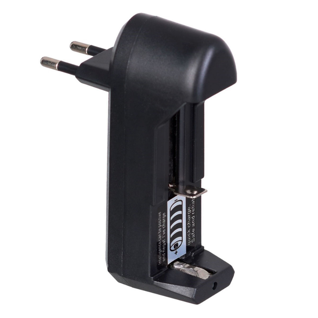 Carregador de Bateria Universal Com Mola Pilha Lanterna 18650 14500 Bivolt