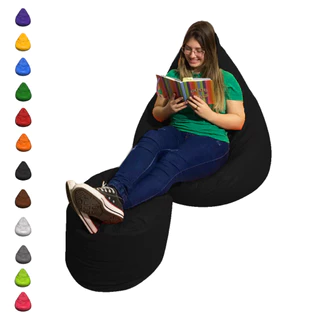 Puff Pera Com Descanso De Pés C/ Enchimento Ergonomia Descanso Conforto Eventos Almofadão