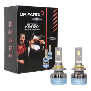 Kit Led Original Dr Farol 8ª Geração 15000 Lúmens 6000k H1, H3, H4, H7, H11
