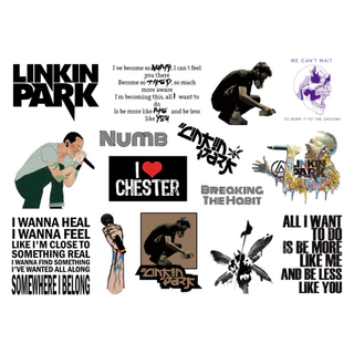 LINKIN PARK - CARTELA DE ADESIVOS (sem recorte, com recorte ou a prova d'água) - A5