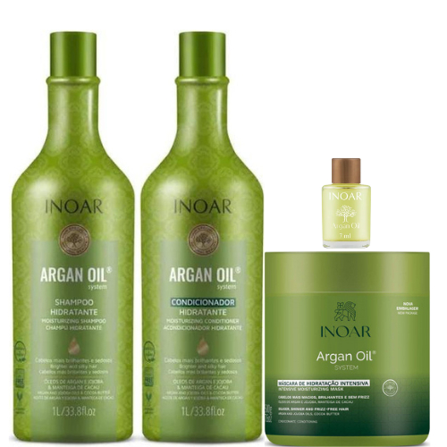 KIT INOAR ARGAN OIL= SHAMPOO HIDRATANTE 1L/CONDICIONADOR HIDRATANTE 1L ...