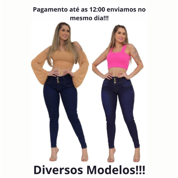 Cal A Jeans Feminina Cintura Alta Com Bot Es Com Ou Sem El Stico