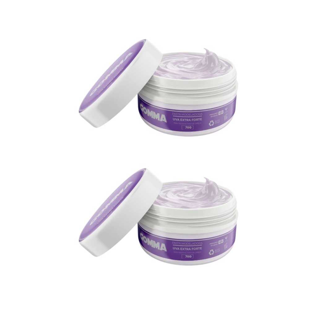 Modeladora Para Cabelo Incolor Extra Forte Uva 70g Gomma - 2 Unidades